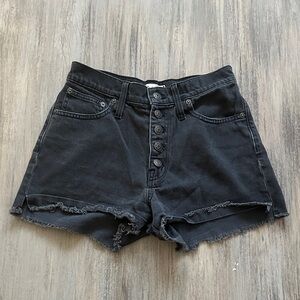 Madewell High Waist Black Denim Shorts